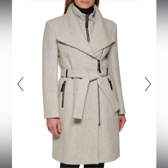 Calvin Klein Women's Belted Wrap Coat - Picture 1 of 14
